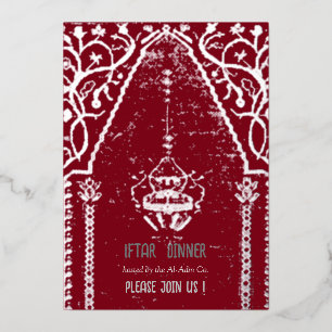 Oriental rug Mosque - iftar diner Folie Uitnodiging