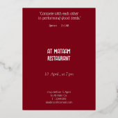 Oriental rug Mosque - iftar diner Folie Uitnodiging (Achterkant)