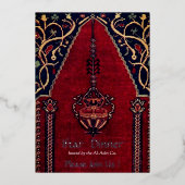 Oriental rug Mosque - iftar diner Folie Uitnodiging (Voorkant)