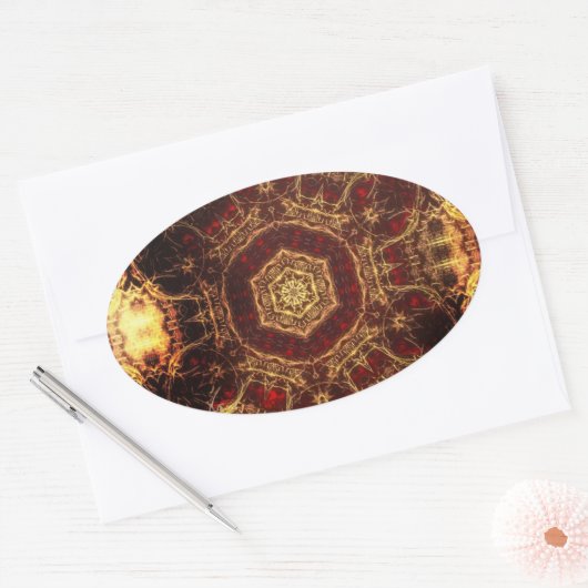 Oriental Rug Ovale Sticker (Envelop)