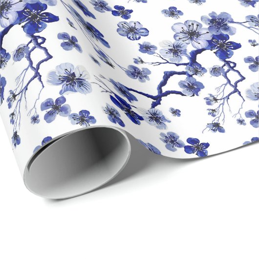 Oriental Sakura Branch Pattern Cadeaupapier (Rol Hoek)