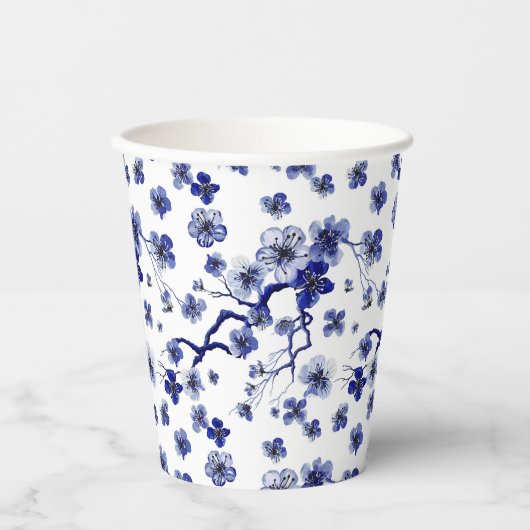 Oriental Sakura Branch Pattern Papieren Bekers (Voorkant)
