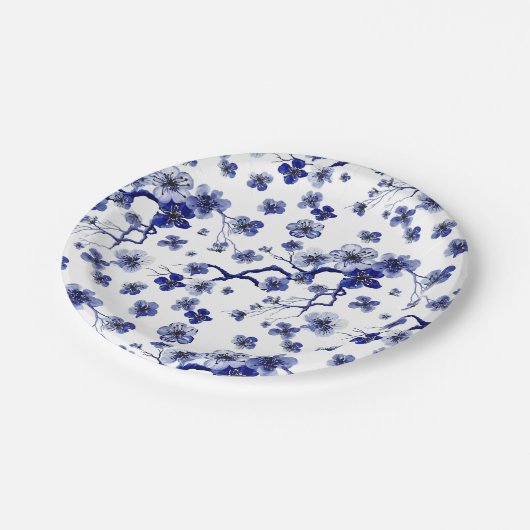 Oriental Sakura Branch Pattern Papieren Bordje (Gekanteld)