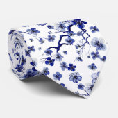 Oriental Sakura Branch Pattern Stropdas (Opgerold)