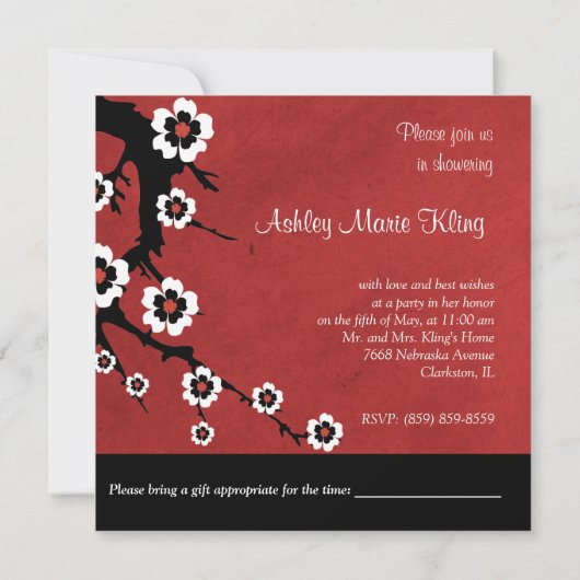 Oriental Sakura Vrijgezellenfeest Kaart (Achterkant)