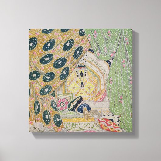 Oriental Scenery Design (kleurenlitho) Canvas Afdruk (Voorkant)