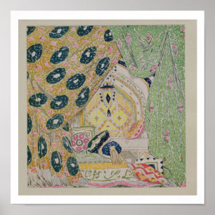 Oriental Scenery Design (kleurenlitho) Poster