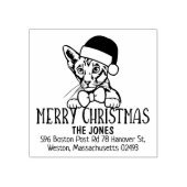 Oriental Short Hair Cat Retouradres Kerst Rubberstempel (Afrduk)