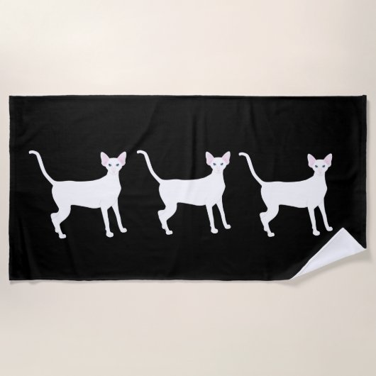 Oriental Shorthair Cat Beach Towel Strandlaken (Voorkant)