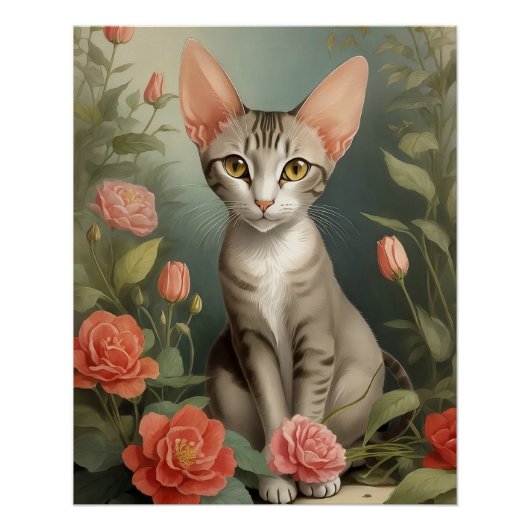 Oriental Shorthair Cat Perfect Poster (Voorkant)