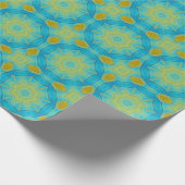 Oriental Star in Blue en Old Gold Yellow Cadeaupapier (Hoek)