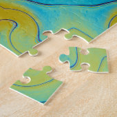 Oriental Star in Blue en Old Gold Yellow Legpuzzel (Zijkant)