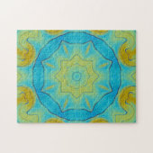 Oriental Star in Blue en Old Gold Yellow Legpuzzel (Horizontaal)