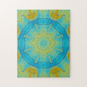 Oriental Star in Blue en Old Gold Yellow Legpuzzel (Verticaal)