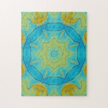 Oriental Star in Blue en Old Gold Yellow