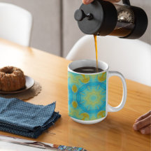 Oriental Star in Blue en Old Gold Yellow