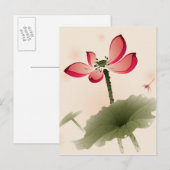 Oriental style Lotus Briefkaart (Voorkant / Achterkant)