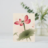 Oriental style Lotus Briefkaart (Staand voorkant)
