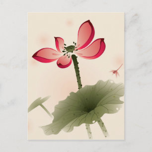 Oriental style Lotus Briefkaart