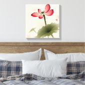 Oriental style Lotus Canvas Afdruk (Insitu (Slaapkamer))