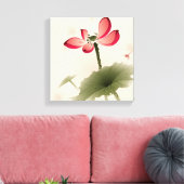 Oriental style Lotus Canvas Afdruk (Insitu (Woonkamer))