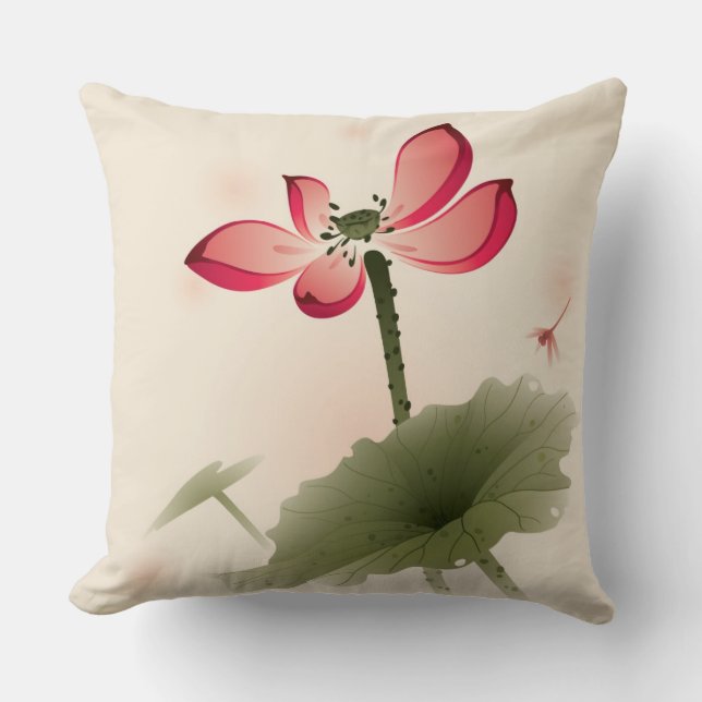 Oriental style Lotus Kussen (Voorkant)