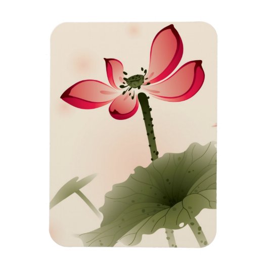 Oriental style Lotus Magneet (Verticaal)
