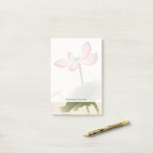Oriental style Lotus Post-it® Notes (Op bureau)