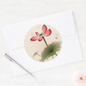 Oriental style Lotus Ronde Sticker (Envelop)