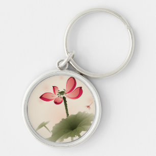 Oriental style Lotus Sleutelhanger