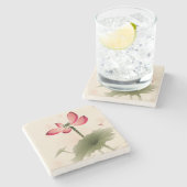 Oriental style Lotus Stenen Onderzetter (Zijkant)