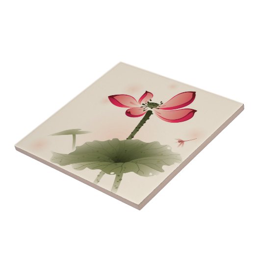 Oriental style Lotus Tegeltje (Zijkant)