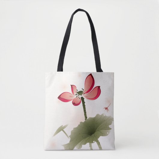 Oriental style Lotus Tote Bag (Voorkant)