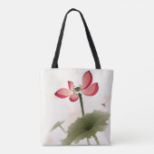 Oriental style Lotus Tote Bag (Achterkant)