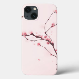 Oriental style painting, cherry blossom iPhone 13 hoesje