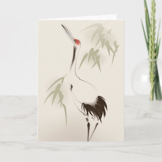 Oriental style painting, Red-crowned Crane Kaart (Voorkant)