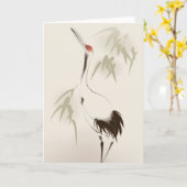 Oriental style painting, Red-crowned Crane Kaart (Gele Bloem)
