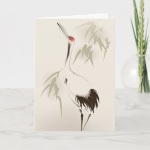 Oriental style painting, Red-crowned Crane Kaart