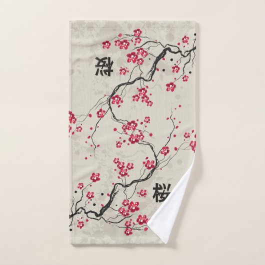 Oriental Style Sakura Cherry Blossom Art Bad Handdoek (Handdoek)