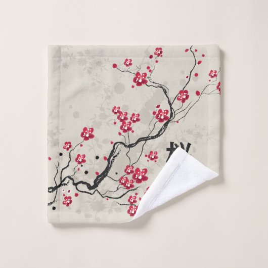 Oriental Style Sakura Cherry Blossom Art Bad Handdoek (Wasdoekje)