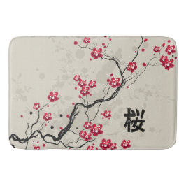 Oriental Style Sakura Cherry Blossom Art Badmat