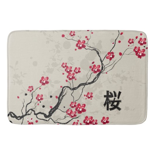 Oriental Style Sakura Cherry Blossom Art Badmat (Voorkant)