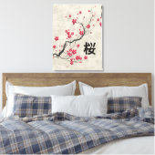 Oriental Style Sakura Cherry Blossom Art Canvas Afdruk (Insitu (Slaapkamer))