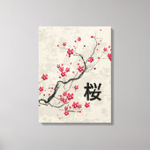 Oriental Style Sakura Cherry Blossom Art Canvas Afdruk (Voorkant)
