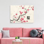 Oriental Style Sakura Cherry Blossom Art Canvas Afdruk (Insitu (Woonkamer))