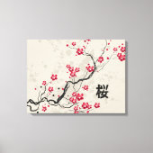 Oriental Style Sakura Cherry Blossom Art Canvas Afdruk (Voorkant)
