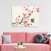 Oriental Style Sakura Cherry Blossom Art Canvas Afdruk (Insitu (Woonkamer))