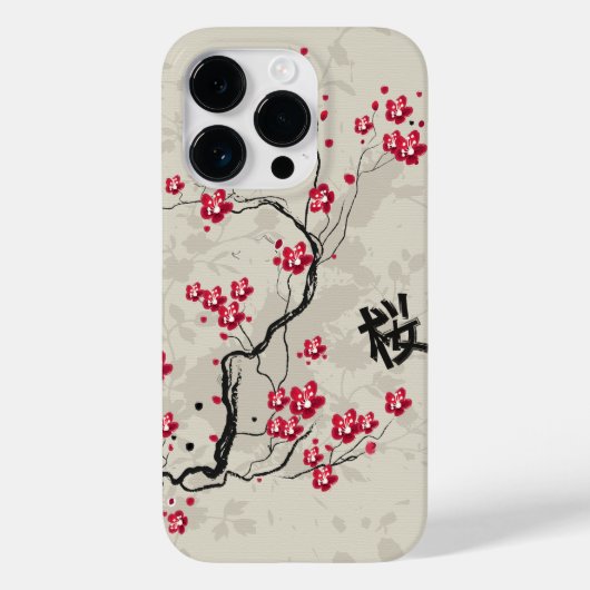 Oriental Style Sakura Cherry Blossom Art Case-Mate iPhone Case (Achterkant)