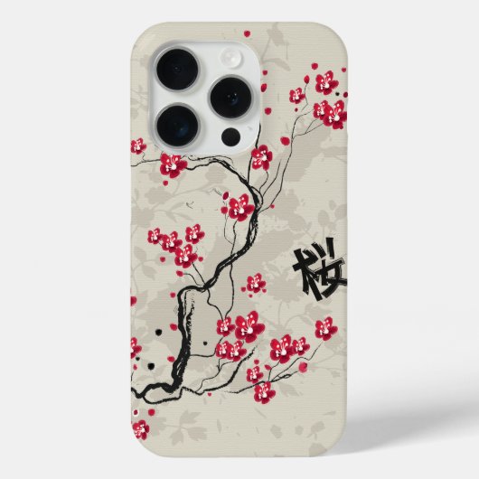 Oriental Style Sakura Cherry Blossom Art Case-Mate iPhone Case (Achterkant)