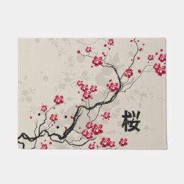 Oriental Style Sakura Cherry Blossom Art Deurmat